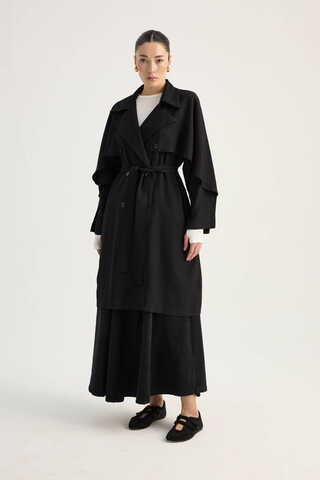 Laçin Trençkot Siyah - 5