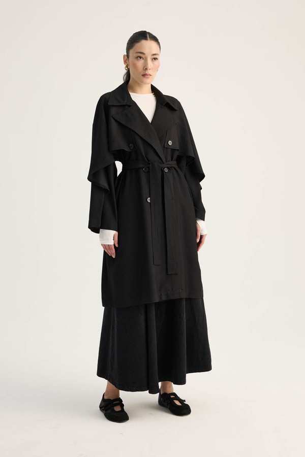 Laçin Trençkot Siyah - 2