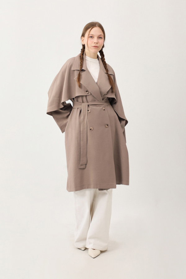 Laçin Trençkot Sütlü Kahve - 9