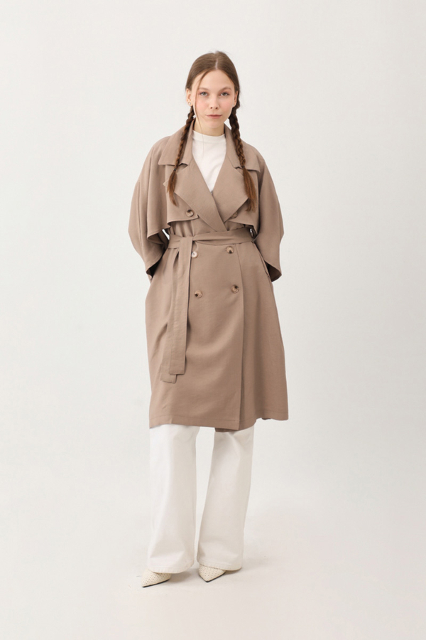 Laçin Trençkot Sütlü Kahve - 10