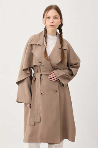 Laçin Trençkot Sütlü Kahve - 8