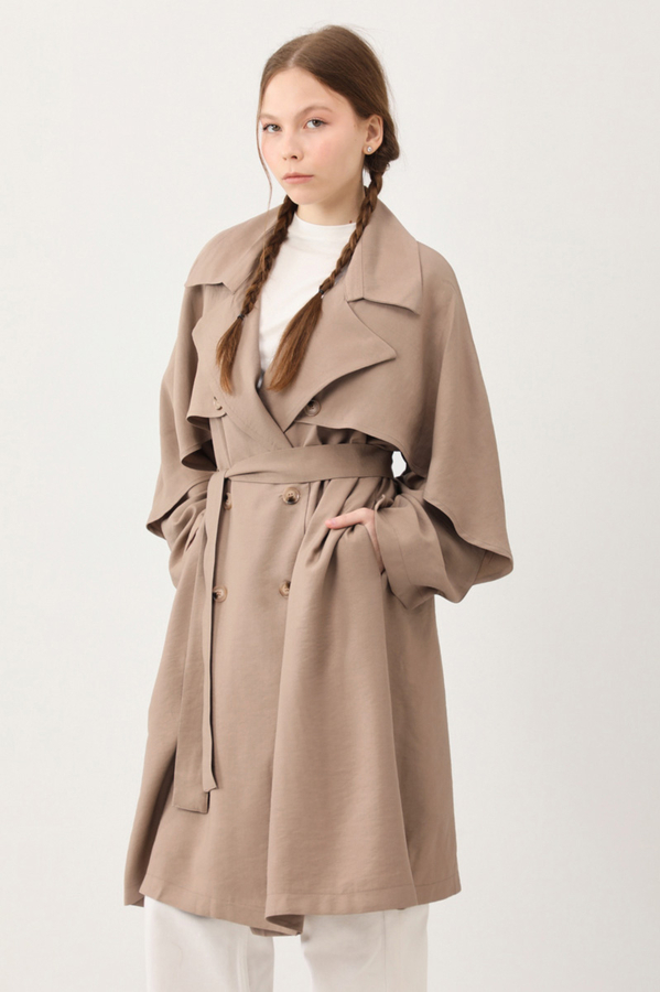 Laçin Trençkot Sütlü Kahve - 5