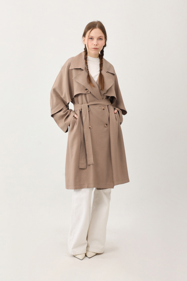 Laçin Trençkot Sütlü Kahve - 1