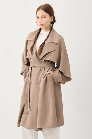 Laçin Trençkot Sütlü Kahve - 5