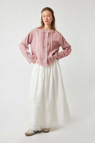 Lara Dantelli Etek Beyaz - 4