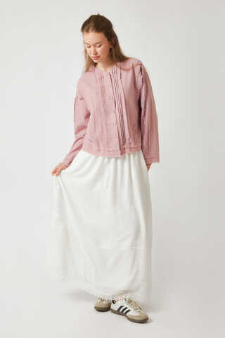 Lara Dantelli Etek Beyaz - 9