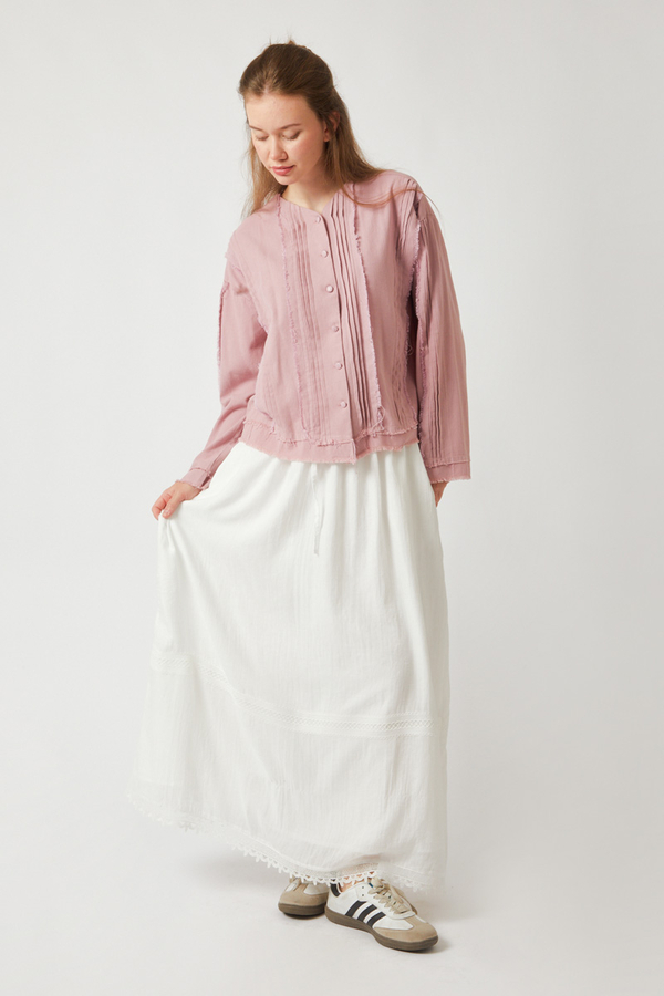 Lara Dantelli Etek Beyaz - 9