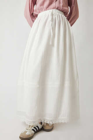 Lara Dantelli Etek Beyaz - 5