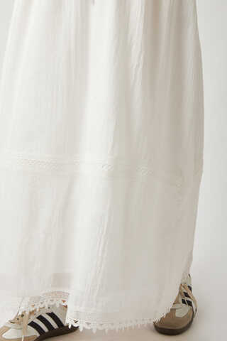 Lara Dantelli Etek Beyaz - 8