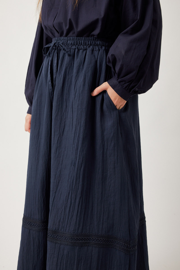 Lara Dantelli Etek Lacivert - 3