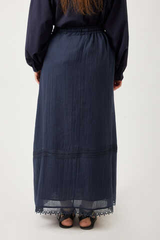 Lara Dantelli Etek Lacivert - 10