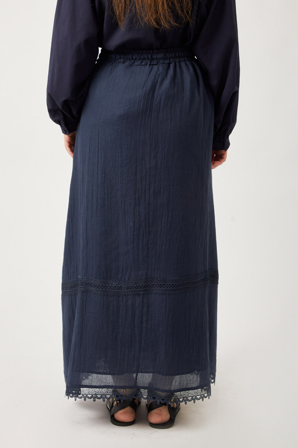 Lara Dantelli Etek Lacivert - 10