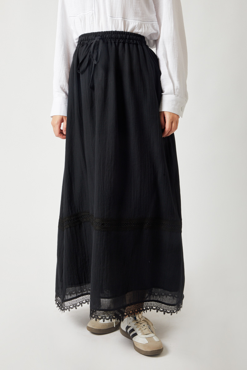 Lara Dantelli Etek Siyah