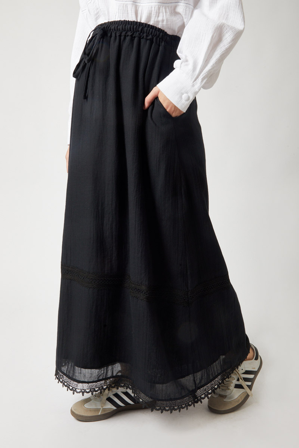 Lara Dantelli Etek Siyah - 4