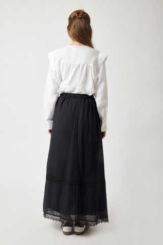 Lara Dantelli Etek Siyah - 8