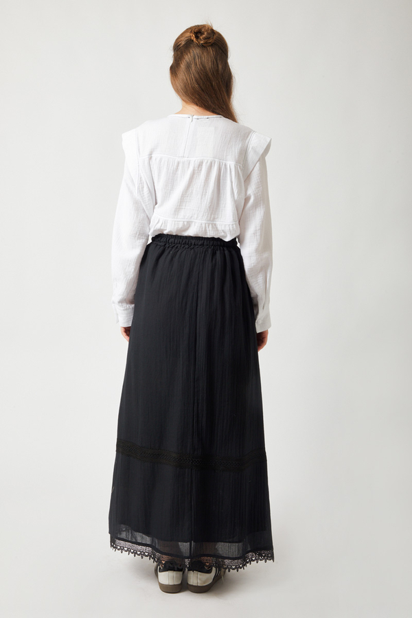 Lara Dantelli Etek Siyah - 8