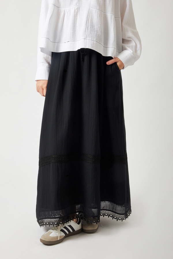 Lara Dantelli Etek Siyah - 5