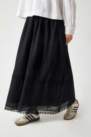 Lara Dantelli Etek Siyah - 6