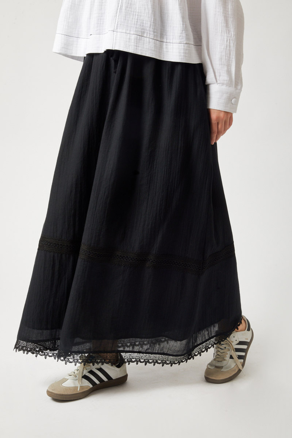 Lara Dantelli Etek Siyah - 6