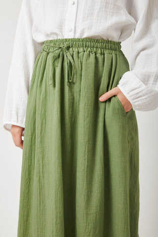 Lara Dantelli Etek Soft Yeşil - 2