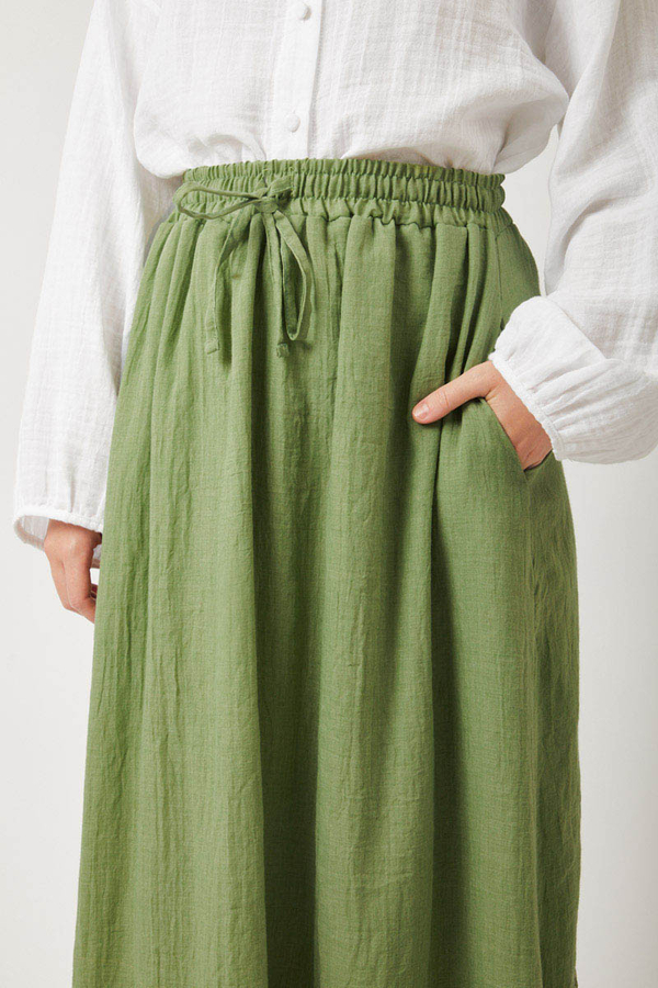 Lara Dantelli Etek Soft Yeşil - 2