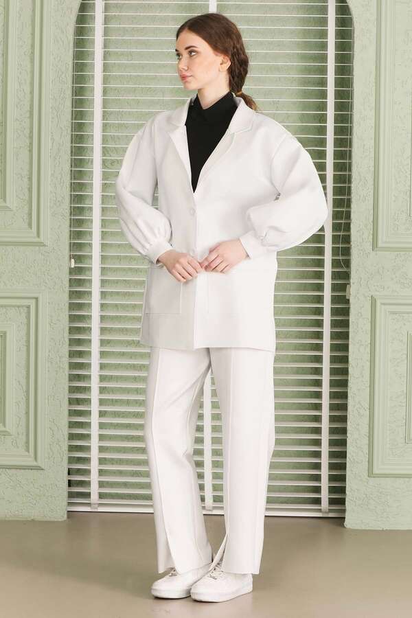 Lara Jacket Pants Suit Ecru - 2