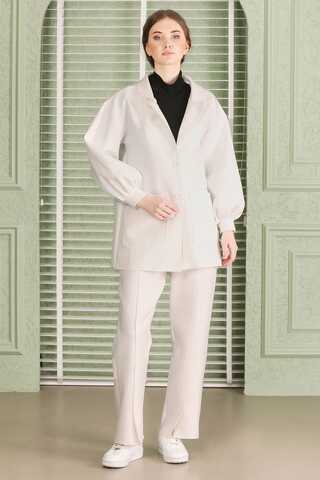 Lara Jacket Pants Suit Ecru - 1
