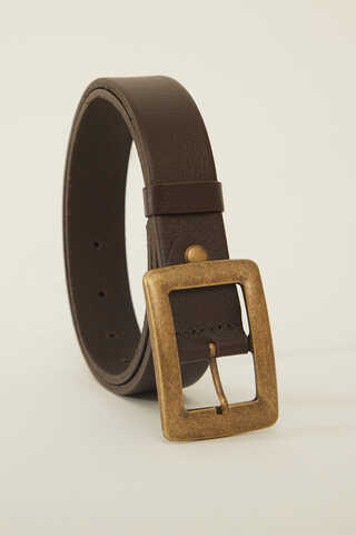 Large Antique Buckle Belt Brown - 4