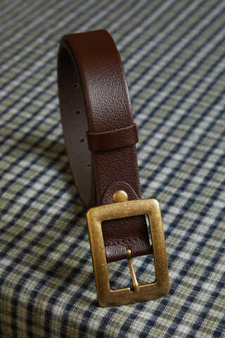 Large Antique Buckle Belt Brown