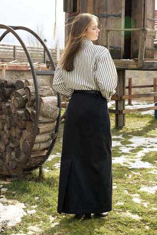 Large Pocket Gabardine Skirt Black - 5