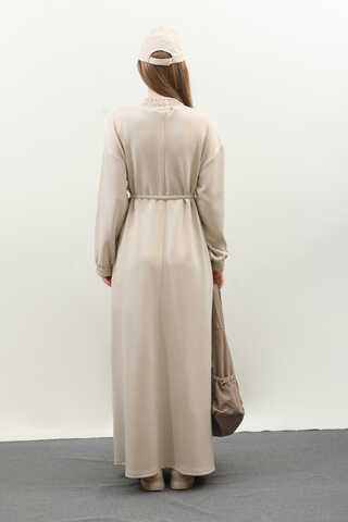 Lastik Büzgü Detaylı Elbise Taş - 10