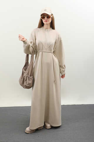 Lastik Büzgü Detaylı Elbise Taş - 7