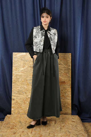 Kloş Denim Etek Antrasit - 1