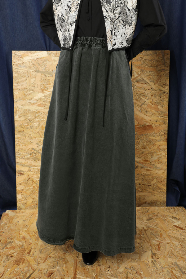 Kloş Denim Etek Antrasit - 2