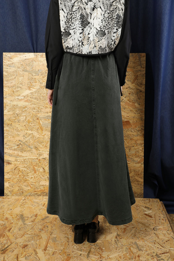 Kloş Denim Etek Antrasit - 6