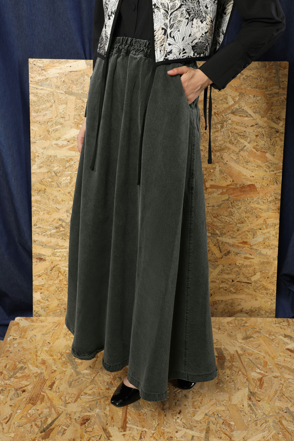 Kloş Denim Etek  Antrasit - 4