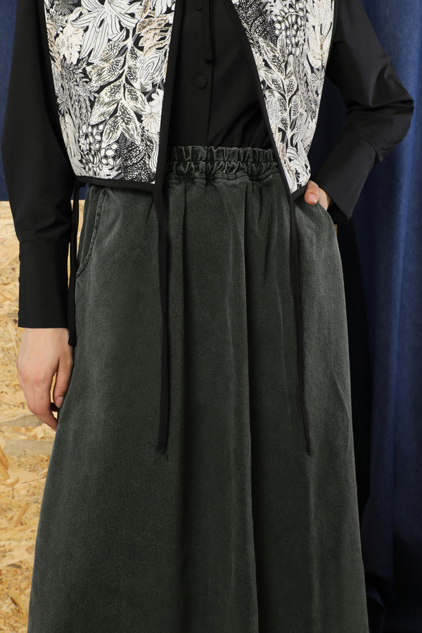 Kloş Denim Etek  Antrasit - 5