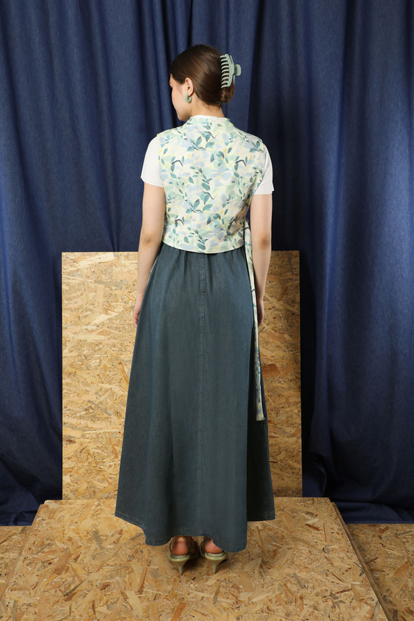 Kloş Denim Etek Koyu Mavi - 6