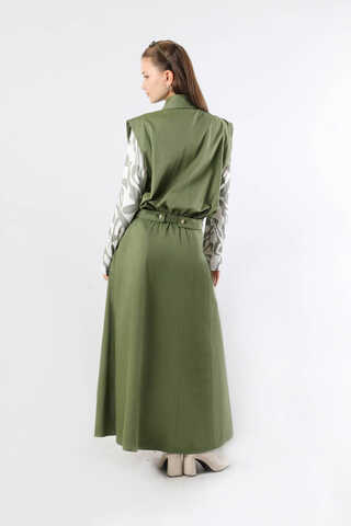 Lastikli Yelek Etek Takım Haki - 6