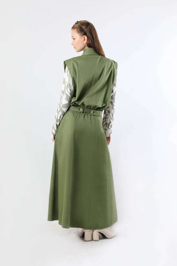 Lastikli Yelek Etek Takım Haki - 6