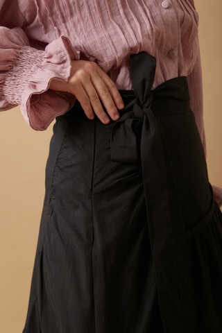 Layered Gathered Skirt Black - 3