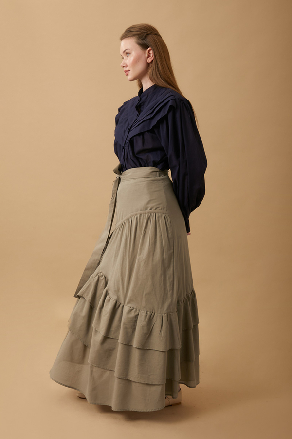 Layered Gathered Skirt Stone - 3