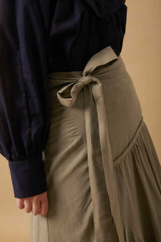 Layered Gathered Skirt Stone - 6