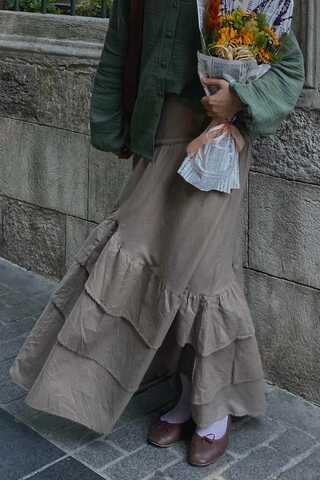 Layered Gathered Skirt Stone - 2