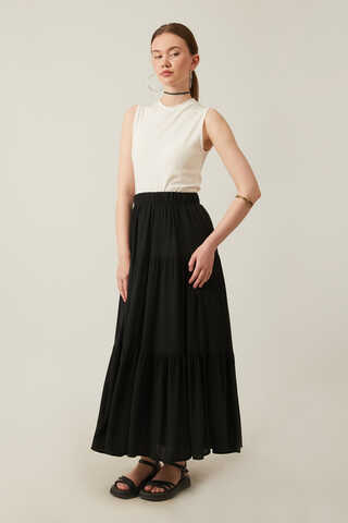 Layered Skirt Black - 5