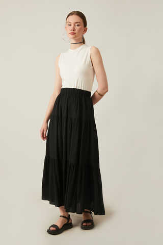 Layered Skirt Black - 6