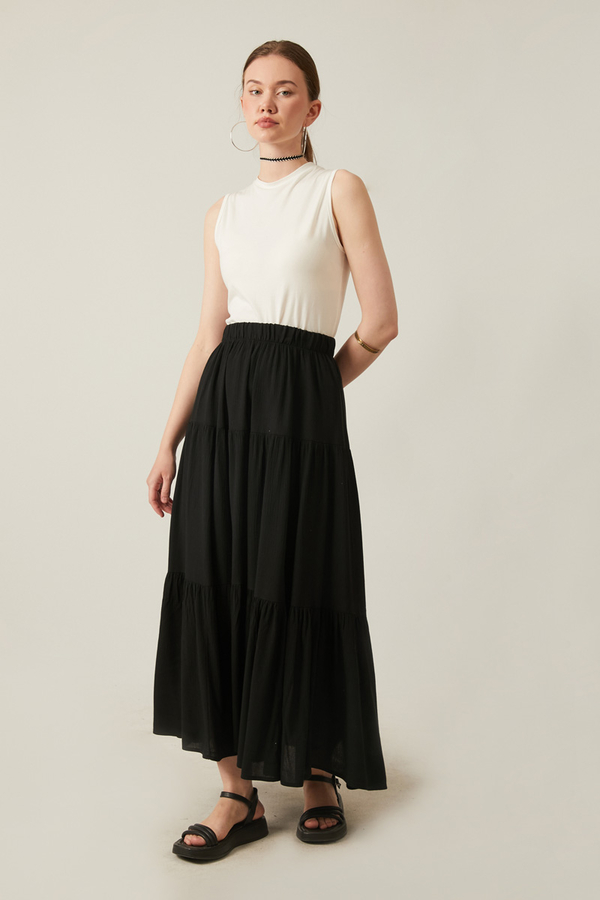 Layered Skirt Black - 6