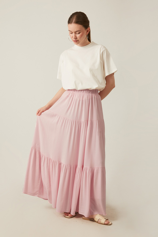 Layered Skirt Powder Pink - 3