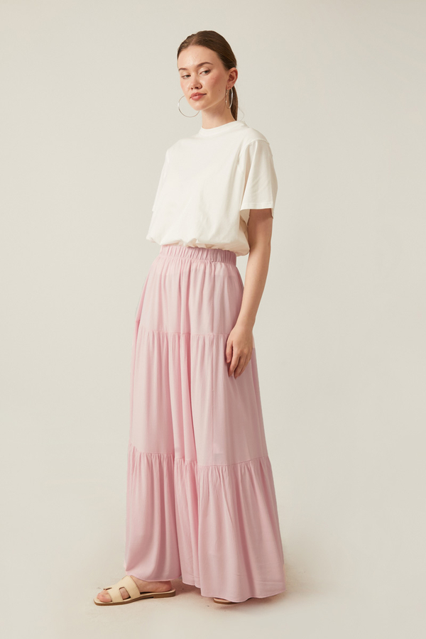 Layered Skirt Powder Pink - 4