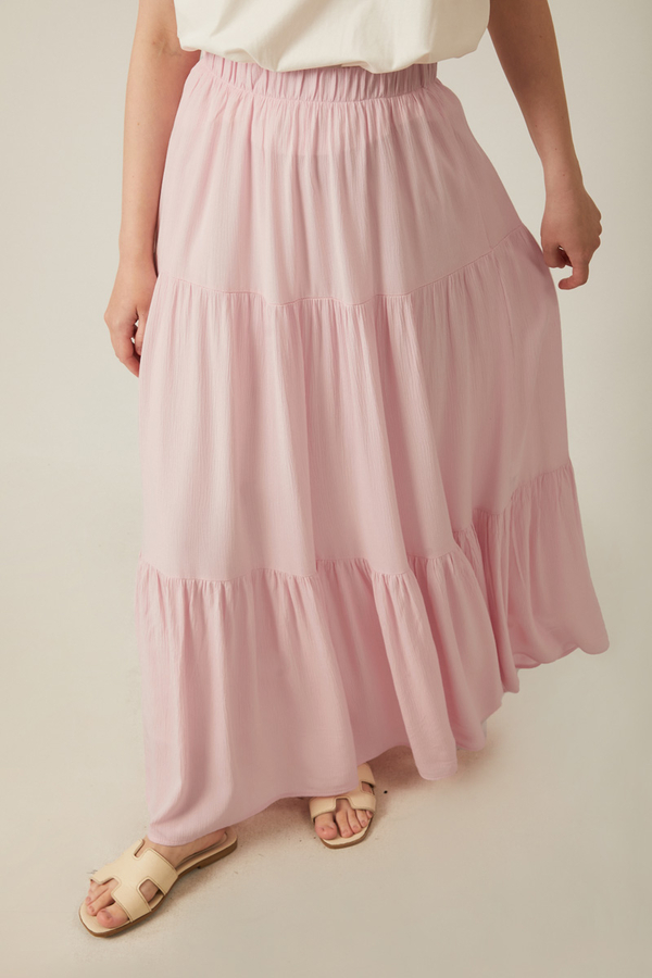 Layered Skirt Powder Pink - 8